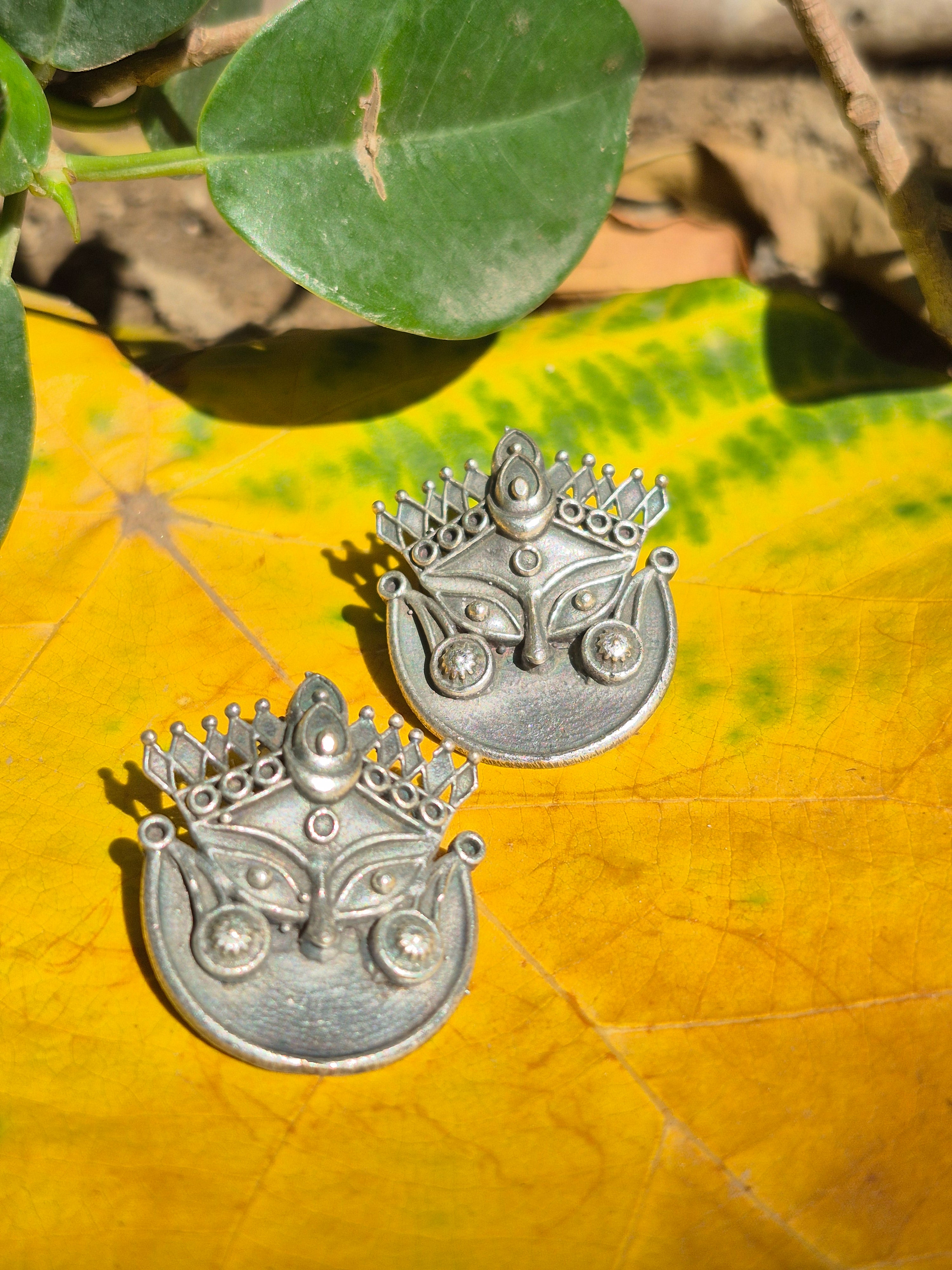 Divine Durga Face Earrings