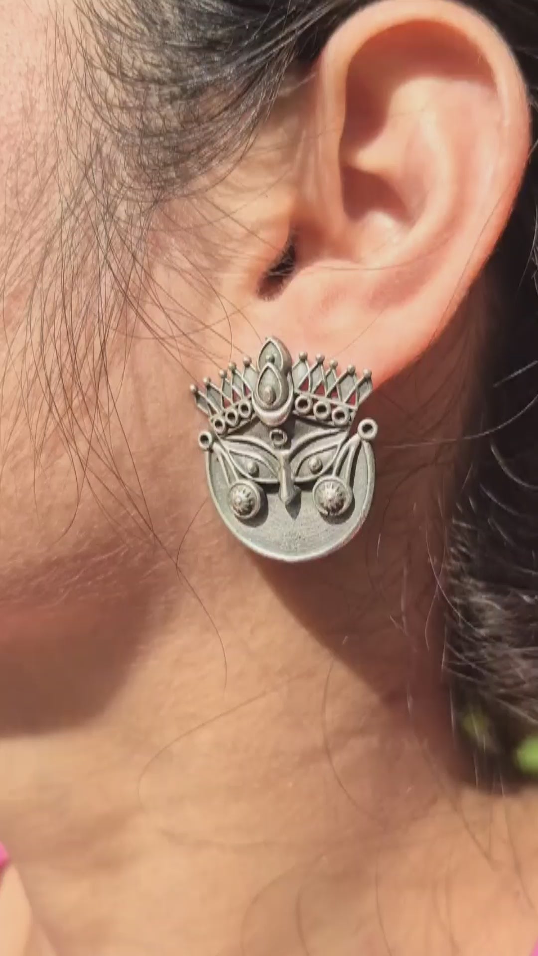 Divine Durga Face Earrings